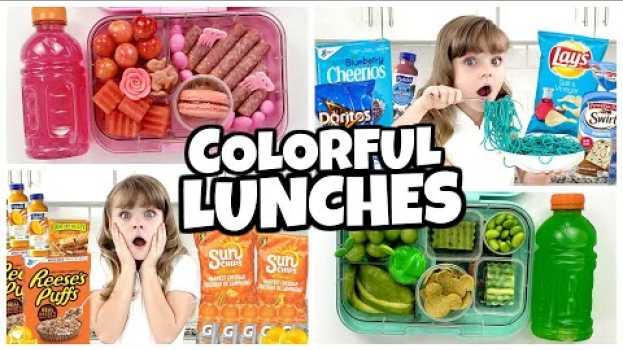 Video EATING only ONE COLOR LUNCHES for days + making YOUR lunch ideas em Portuguese