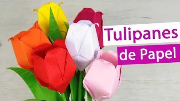 Видео 🌷 Tulipán de papel fácil y bonito – Flores de papel fáciles de hacer на русском