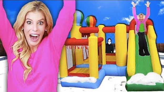 Видео 24 Hours inside a GAME MASTER BOUNCE HOUSE! (Who Wins $10,000 & Matt Missing in Top Secret Hideout) на русском