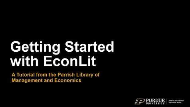 Video Getting Started with EconLit en français